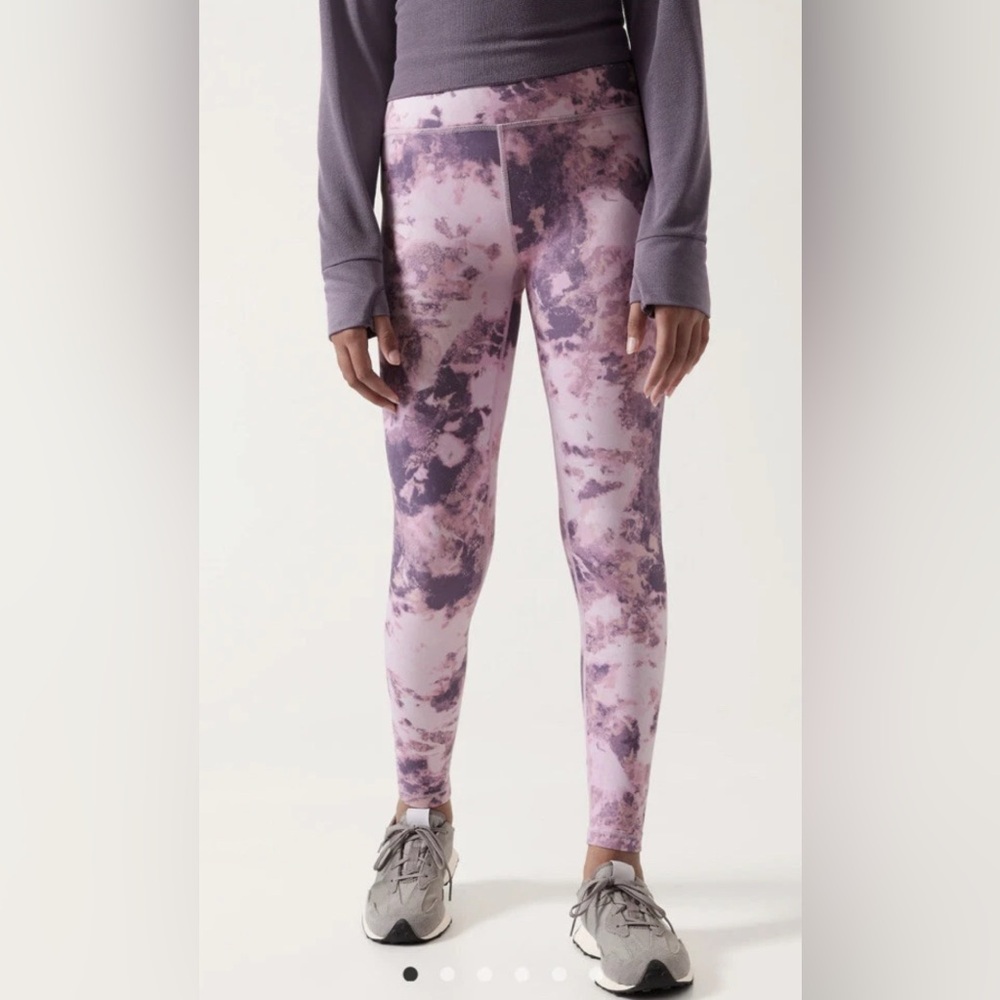 ATHLETA GIRL HIGH RISE CHIT CHAT LEGGINGS Moonstone Pink Size Medium 8/10